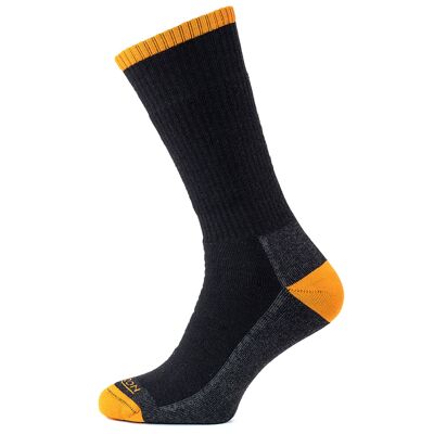 Chaussettes Horizon Premium Merino Trek : Noir chiné / Orange brûlé