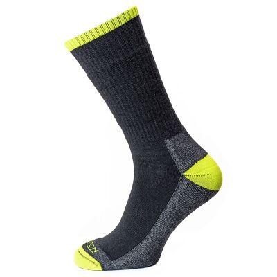 Horizon Premium Merino Hike Sock: Anthracite Marl / Lime