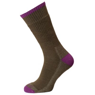 Horizon Premium Merino Hike Socke: Khaki Merino / Lila