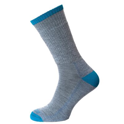 Horizon Premium Merino Hike Sock: Grey Marl / Teal