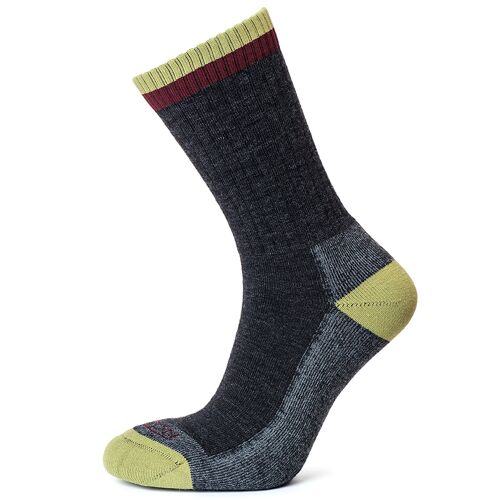 Horizon Premium Merino Micro Crew Men's Sock: Anthracite Marl / Burgundy