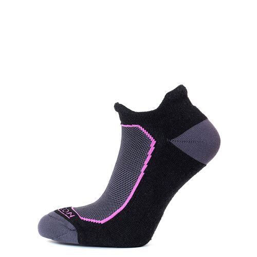 Horizon Premium Tab Low Cut Sock: Black / Raspberry