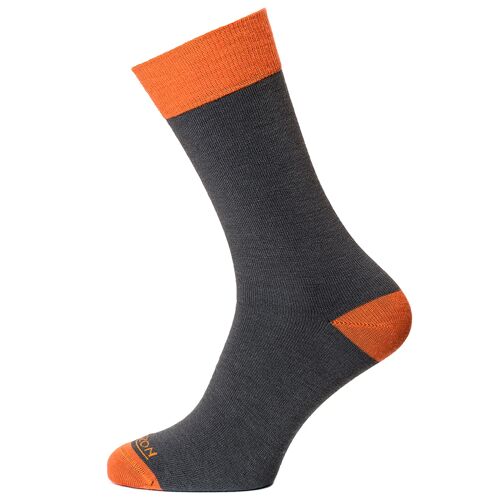 Horizon Premium Travel Sock: Graphite / Burnt Orange