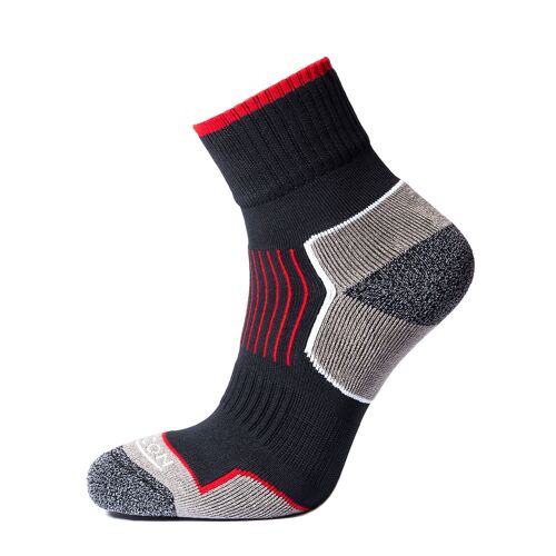 Horizon Performance Atomic 29 Quarter Sock: Anthracite/Red