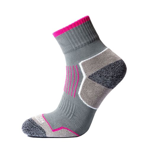 Horizon Performance Atomic 29 Quarter Sock: Charcoal/Cerise