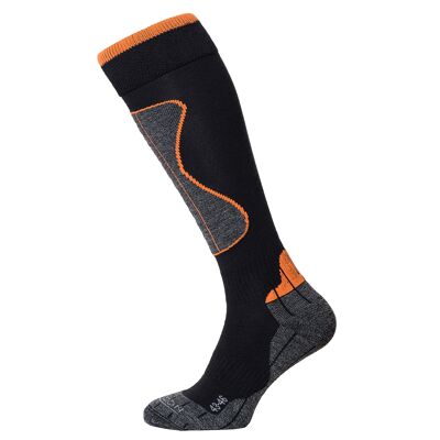 Performance Wintersport Tech Merino Socke : Schwarz/Orange