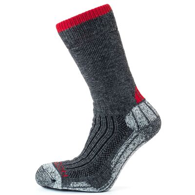 Calcetines Horizon Performance Merino Trekker: Charcoal Marl / Burgundy