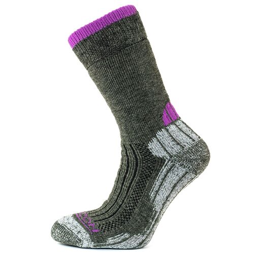 Horizon Performance Merino Trekker Sock: Olive / Purple