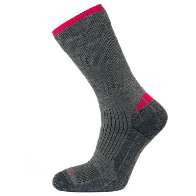 Chaussettes Horizon Performance Merino Hiker : Gris chiné / Bordeaux