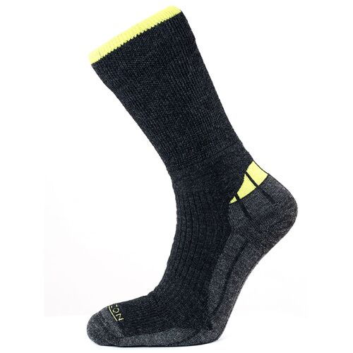 Horizon Performance Merino Hiker Sock: Charcoal / Lime