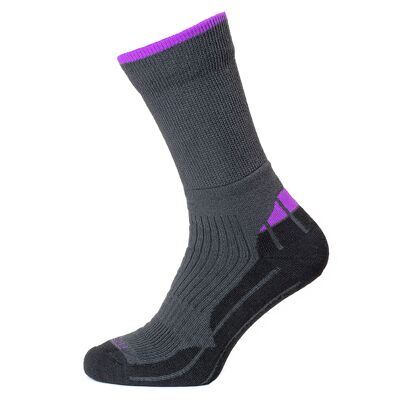 Horizon Performance Coolmax Hiker Socke: Charcoal Merl / Purple