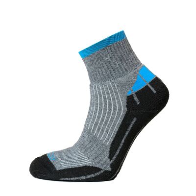 Calcetines Horizon Performance Coolmax Quarter: gris jaspeado / azul