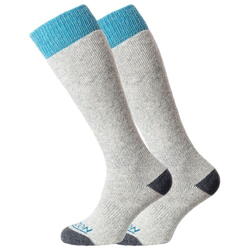 Heritage Heritage Winter Sport 2pk Merino Socks: Light Grey Marl / Teal