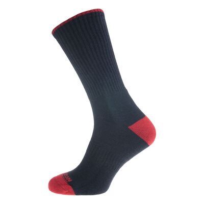 Chaussettes unies en bambou Horizon Leisure Lifestyle pour hommes : bleu marine/rouge