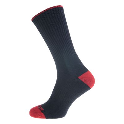 Horizon Leisure Lifestyle Men's Bamboo Plain Sock: Navy/Red