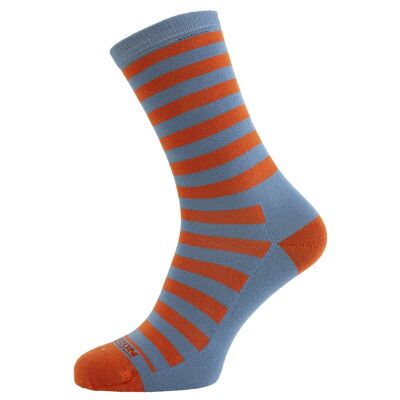 Horizon Leisure Lifestyle Chaussettes Bambou Femme : Orange / Ciel