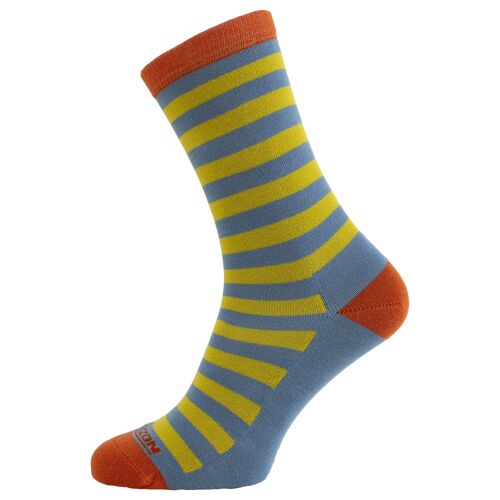 Horizon Leisure Lifestyle Women's Bamboo Sock: Sky / Yellow