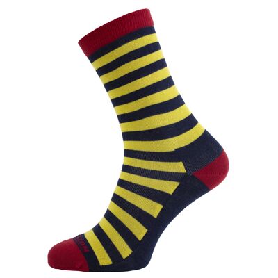 Horizon Leisure Lifestyle Chaussettes en bambou pour femmes : Marine / Or