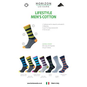 Chaussettes de week-end pour hommes Horizon Leisure Lifestyle : bleu marine/pomme 2