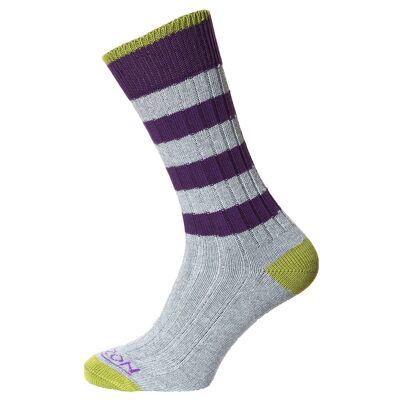 Chaussettes de week-end pour hommes Horizon Leisure Lifestyle : gris/violet