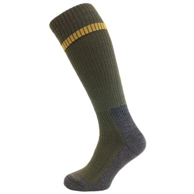 Horizon Field Sport Technical Turn-over-Top Socke: Oliv / Senf