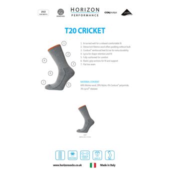 Chaussette Horizon T20 Cricket : Gris 2