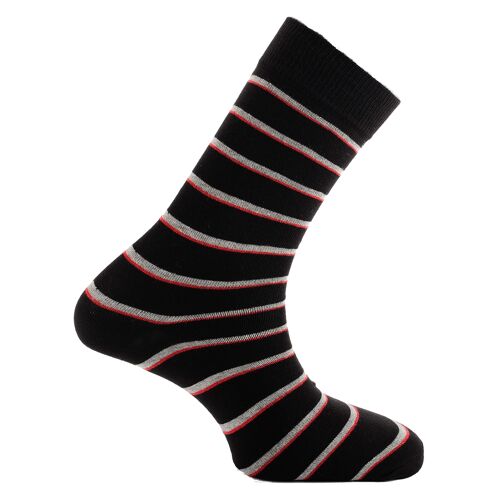 Horizon School Short (Crew) Dress Socks: Ampleforth: Black/Grey/Red