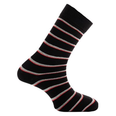 Calcetines de vestir cortos (Crew) Horizon School: Ampleforth: Negro / Gris / Rojo