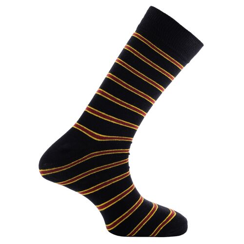 Horizon School Short (Crew) Dress Socks: Downside: Navy/Gold/Burgundy