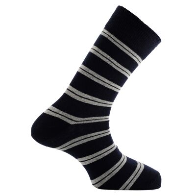 Horizon School Short (Crew) Dress Socks: Harrow: Navy/Grey