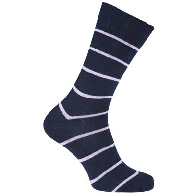 Horizon School Short (Crew) Dress Socks: Magdalene College: Navy/Lilac