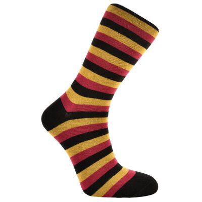 Horizon School Short (Crew) Dress Socks: Royal Agricultural Collage: Black/Cream/Cerise