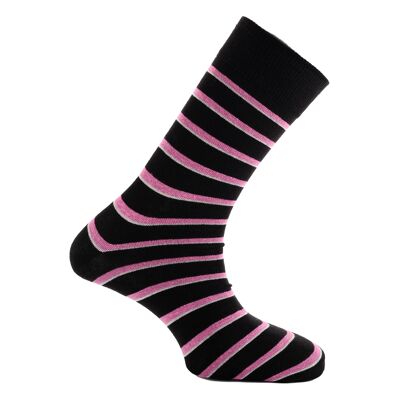 Calcetines cortos de vestir (Crew) Horizon School: Radley: Negro / Rosa / Blanco