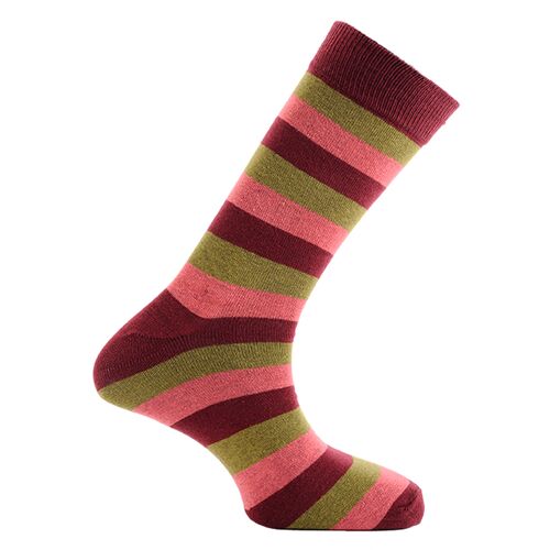 Horizon School Short (Crew) Dress Socks: St Edward's: Burgundy/Mustard/Pink