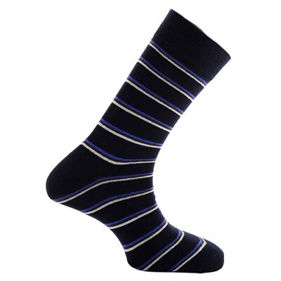 Horizon School Short (Crew) Dress Socks: Stowe: Navy/Royal/Brown/White