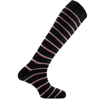 Chaussettes habillées Horizon School (longueur au genou) : Ampleforth : noir/gris/rouge