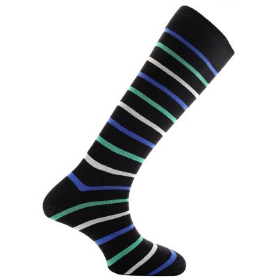 Horizon School Long (Knee Length) Dress Socks: Canford: Black/Royal/Green/White