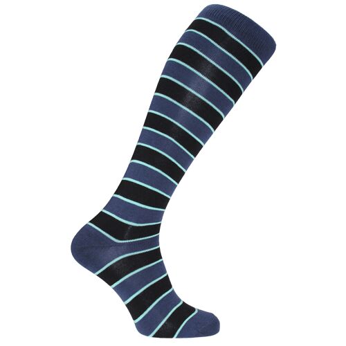 Horizon School Long (Knee Length) Dress Socks: Dulwich: Blue/Turquoise/Navy