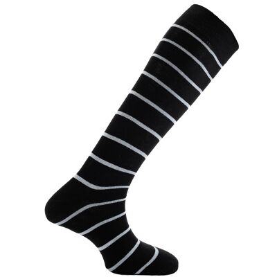 Horizon School Long (Knee Length) Dress Socks: Eton: Black/Sky
