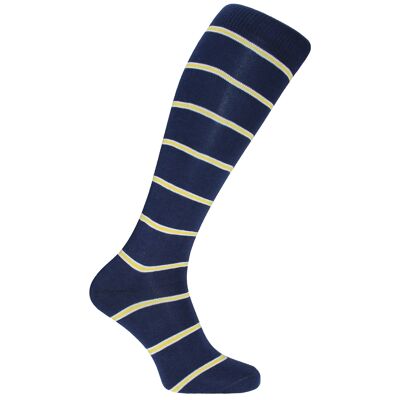 Horizon School Long (lunghezza al ginocchio) Calze eleganti: Aske da merceria: Navy/White/Yellow