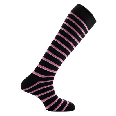 Horizon School Long (Knee Length) Dress Socks: Radley: Black/Pink/White