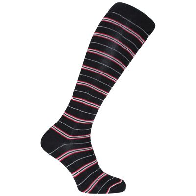 Horizon School Long (Knee Length) Dress Socks: St. Paul's: Black/White/Red