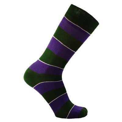 Horizon Regimental Short (Crew) Dress Socks: Argyll & Sutherland Highlanders: Green/White/Purple