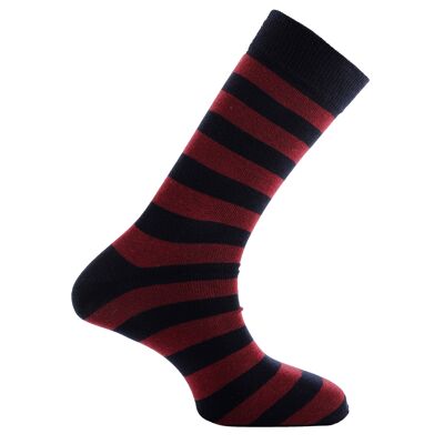 Horizon Regimental Short (Crew) Dress Socks : Guards (H.Hold Division) : Marine/Bourgogne