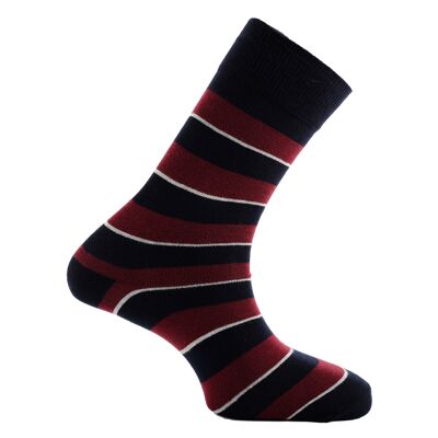 Horizon Regimental Short (Crew) Dress Socks: Royal Air Force: Burgundy/Navy/White