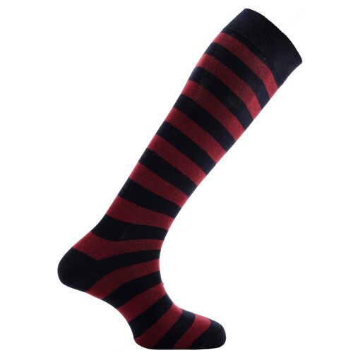 Horizon Regimental Long (Knee Length) Dress Socks: Guards (H.Hold Division): Navy/Burgundy