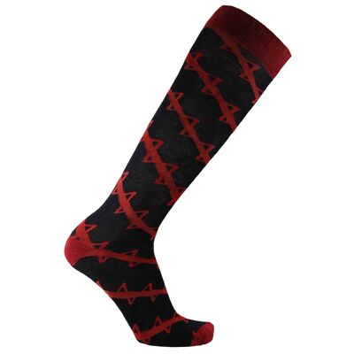 Horizon Regimental Long (Knee Length) Dress Socks: Hon. Artillery Company: Navy/Burgundy