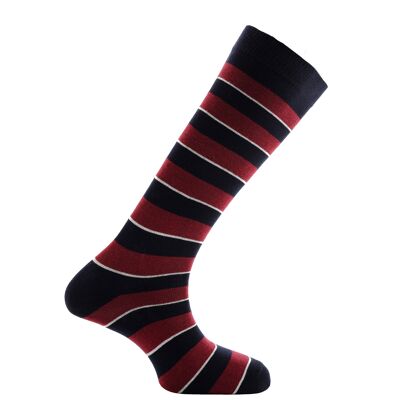 Horizon Regimental Long (Knee Length) Dress Socks: Royal Air Force: Burgundy/Navy/White