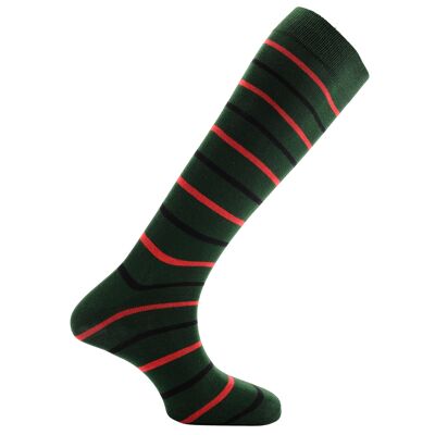 Horizon Regimental Long (hasta la rodilla) Calcetines de vestir: Royal Green Chaquetas: Verde / Rojo / Negro