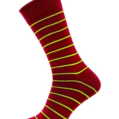 Horizon Clubs Short (Crew) Dress Socks: Hawks: Burgundy/Black/Yellow